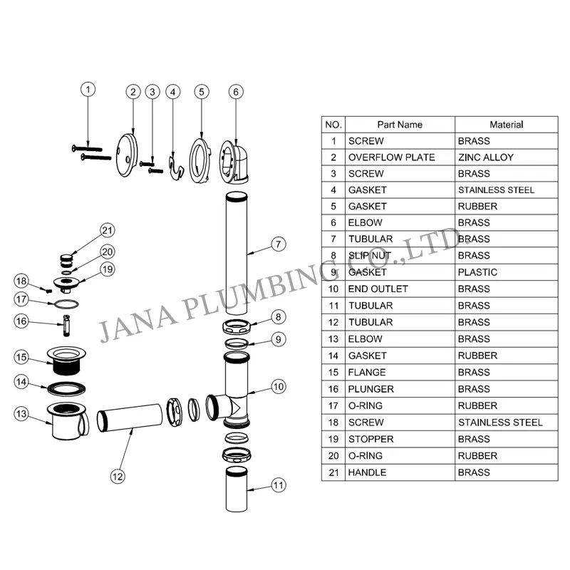 China Lift -N- Lock Bath Waste JN-6001 Manufacturers, Factory
