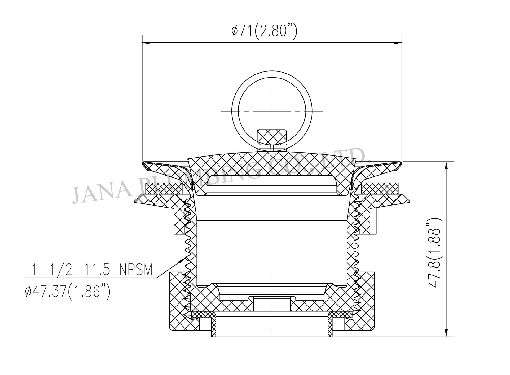 JN-1204 Economy Plastic Tray Plug Bar Sink Strainer