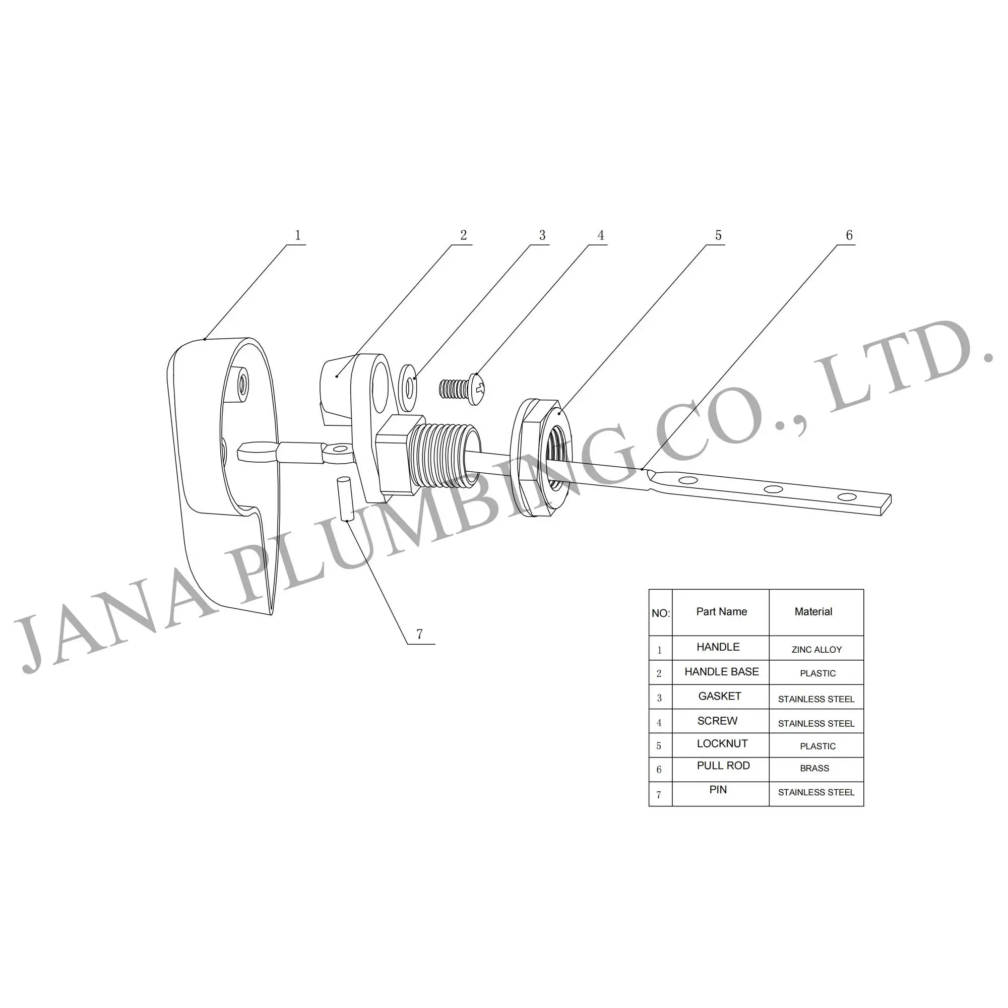 China Side Mount Tank Lever JN-2013 Supplier, Suppliers