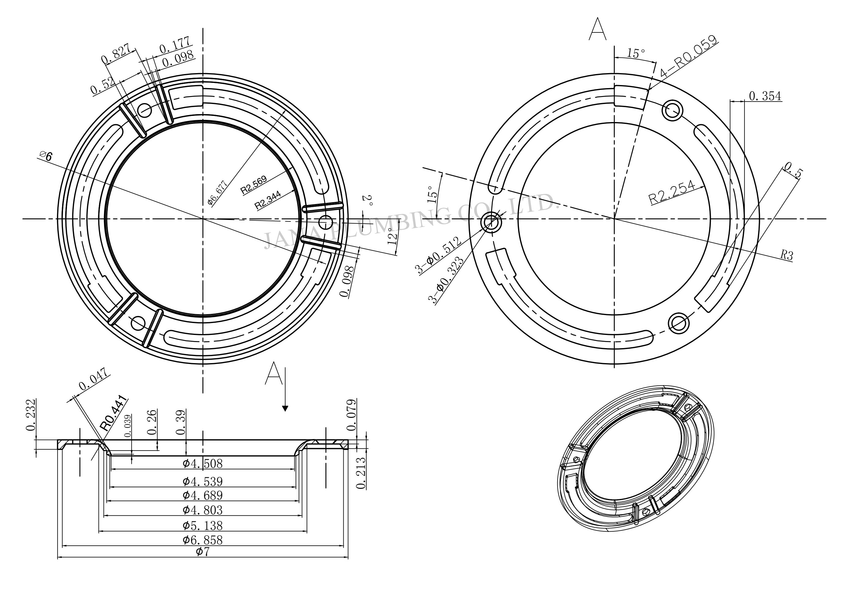 JN-9202 Brass Closet Flange