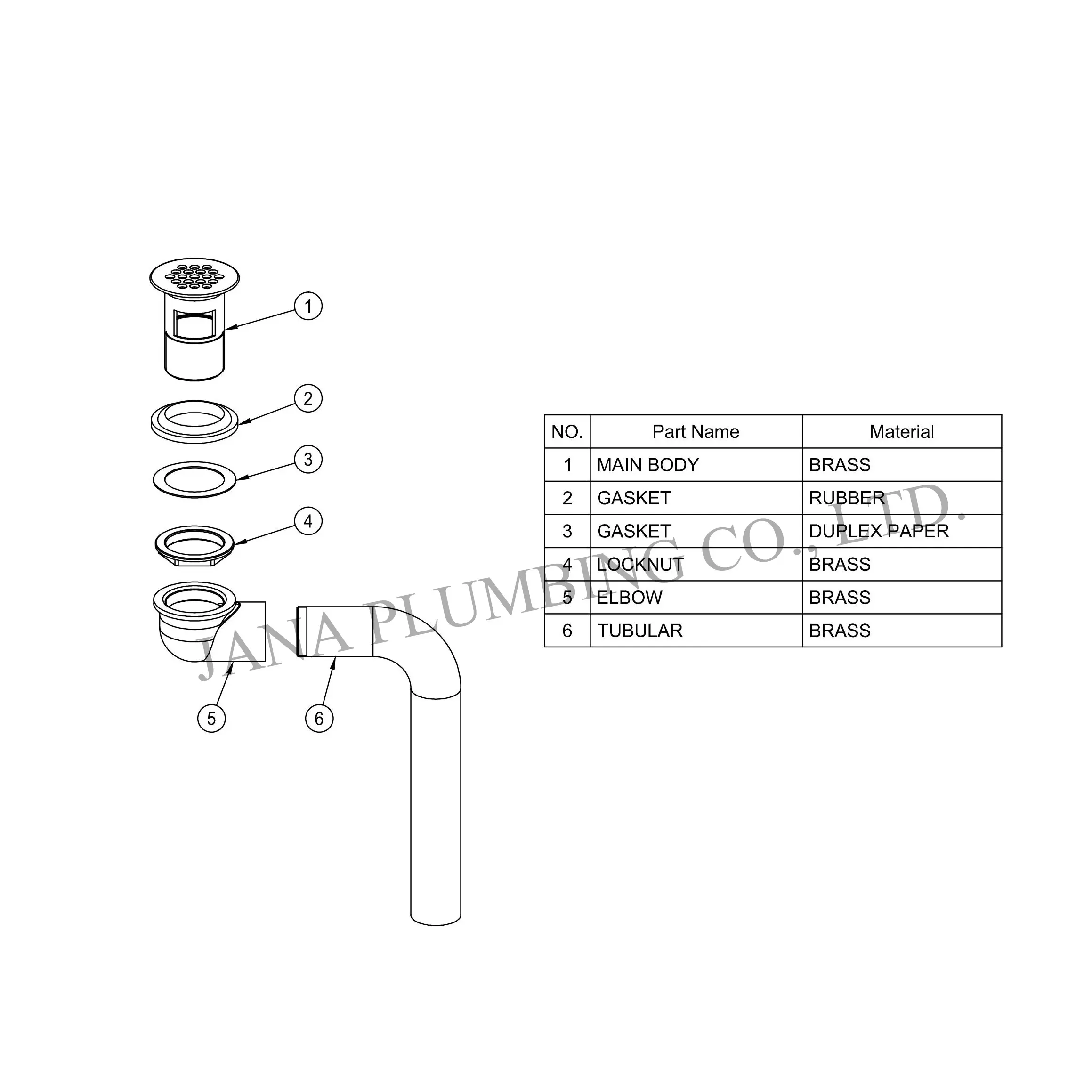 Wholesale Offset Lavatory Drain JN-5001 Manufacturers, Factories