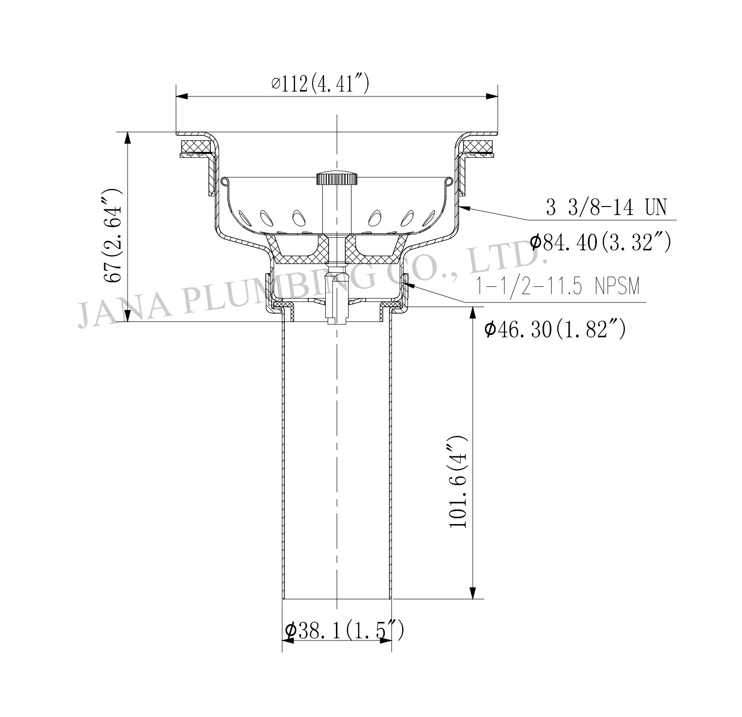 JN-1009-2-T Sink Strainer