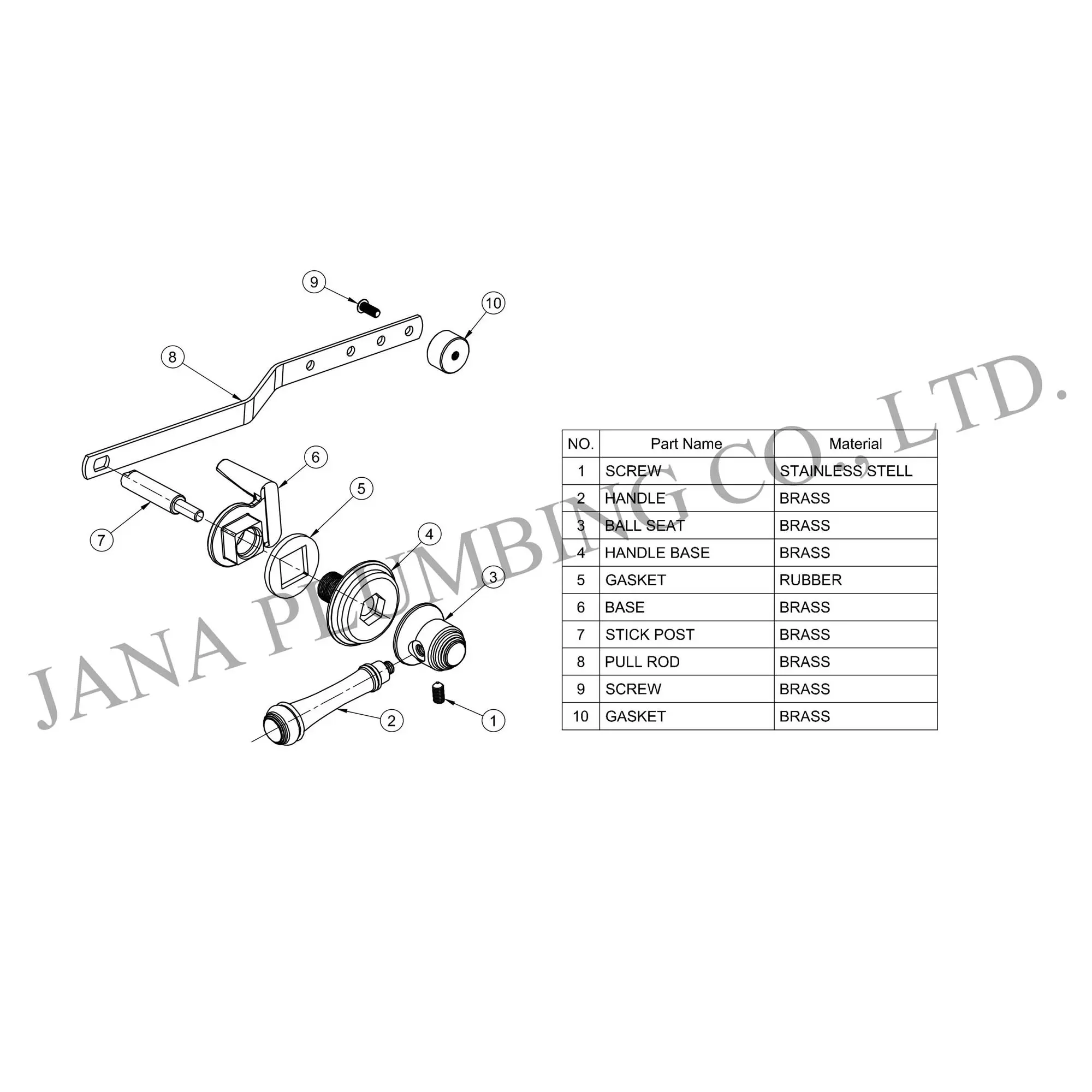 China Side Mount Tank Lever JN-2009 Supplier, Suppliers
