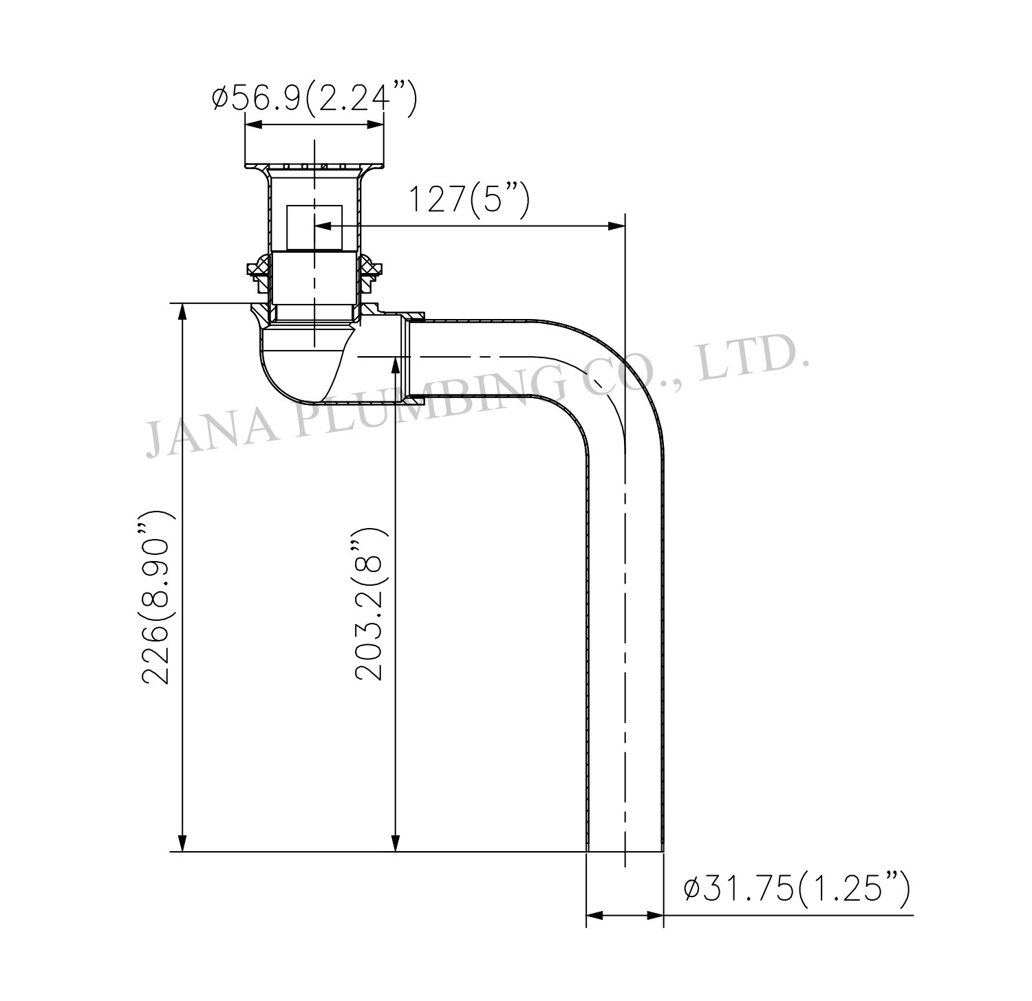 Offset Lavatory Drain JN-5001