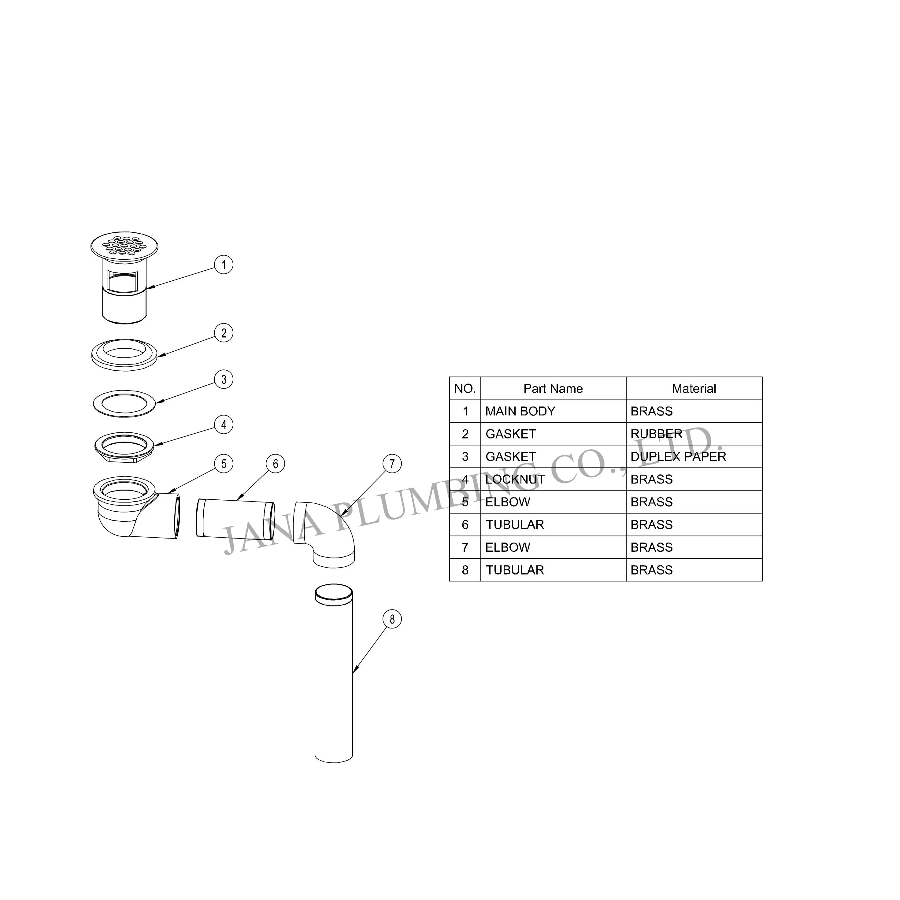 Wholesale Offset Lavatory Drain JN-5003 Manufacturer, Factories