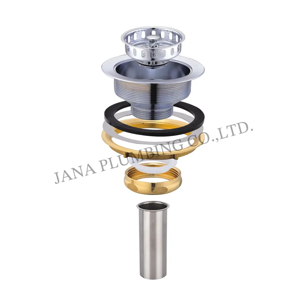 Wholesale Heavy Duty Brass Sink Strainer with tailpiece JN-1001-1-T Manufacturers, Suppliers