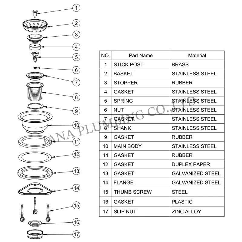 Wholesale Quick-connect Sink Strainer JN-1012 Manufacturers, Suppliers