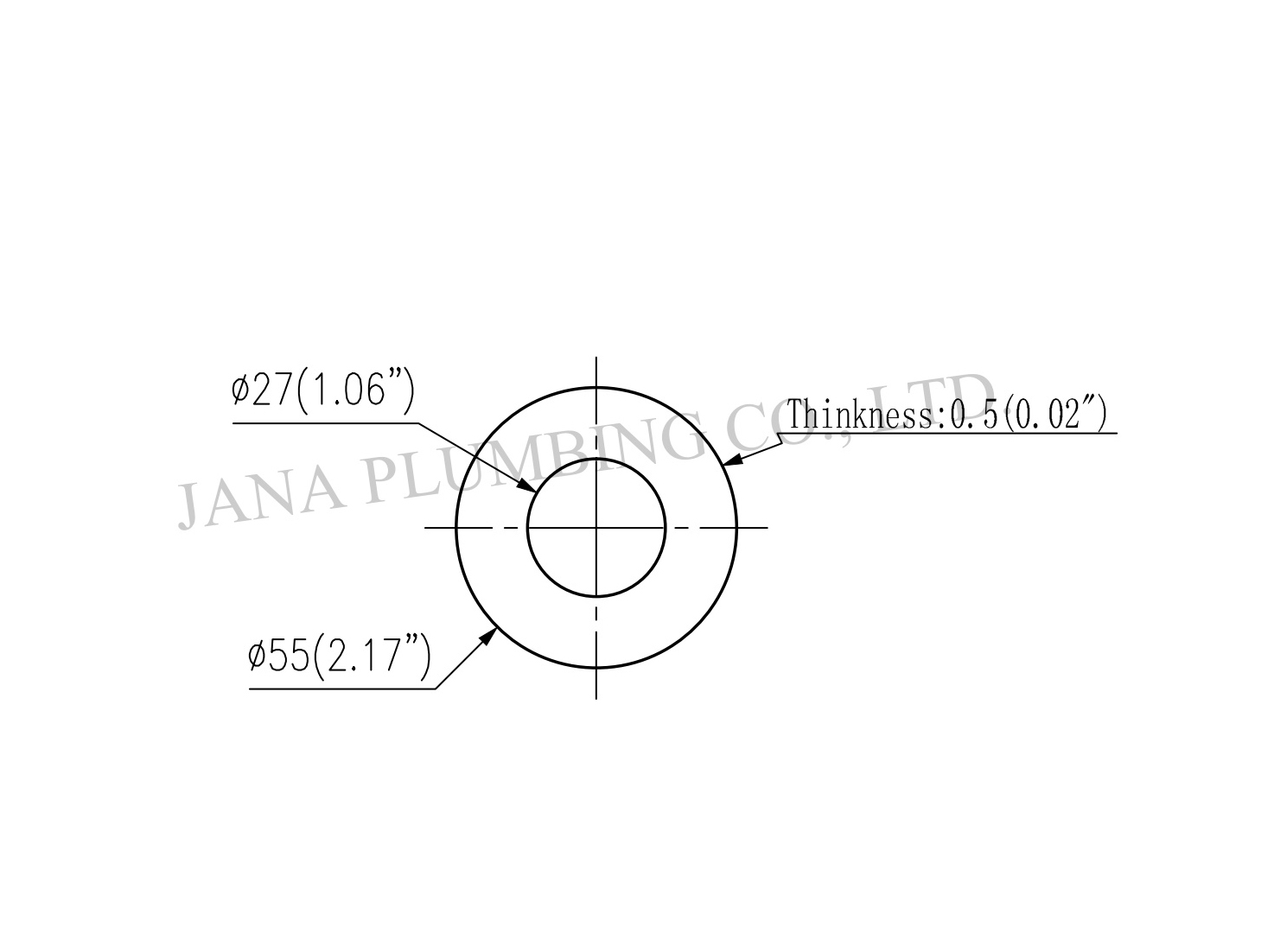 Replacement Brass Closet Spud Steel Friction JN-3001-F