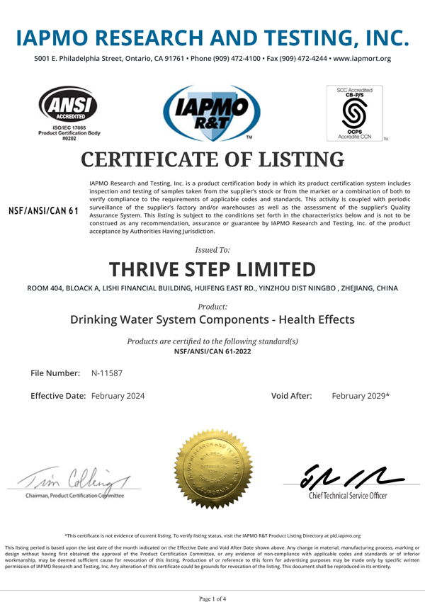 Certificate no. N-11587 issued March 12, 2024