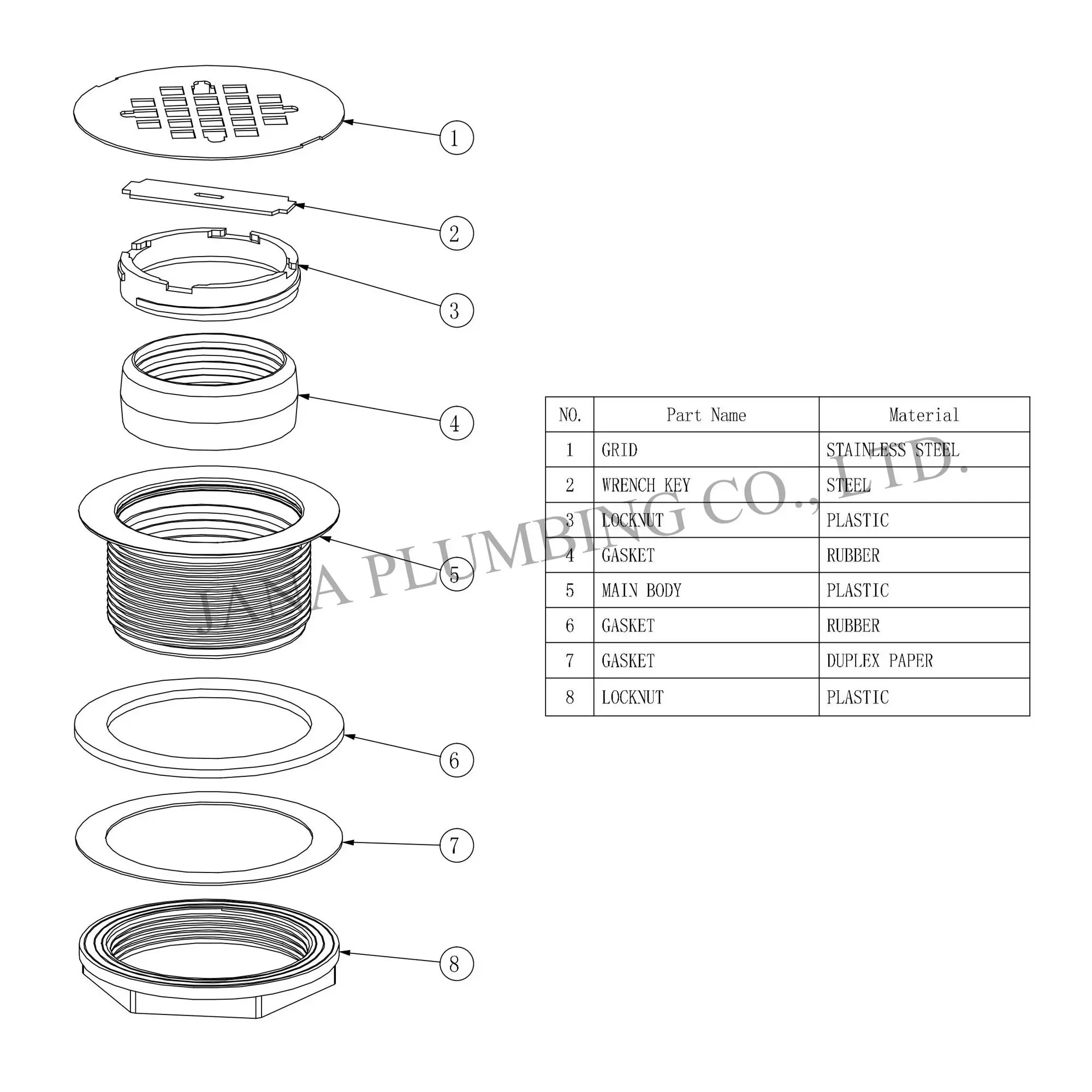 China Plastic Shower Drain JN-6304 Supplier, Factories