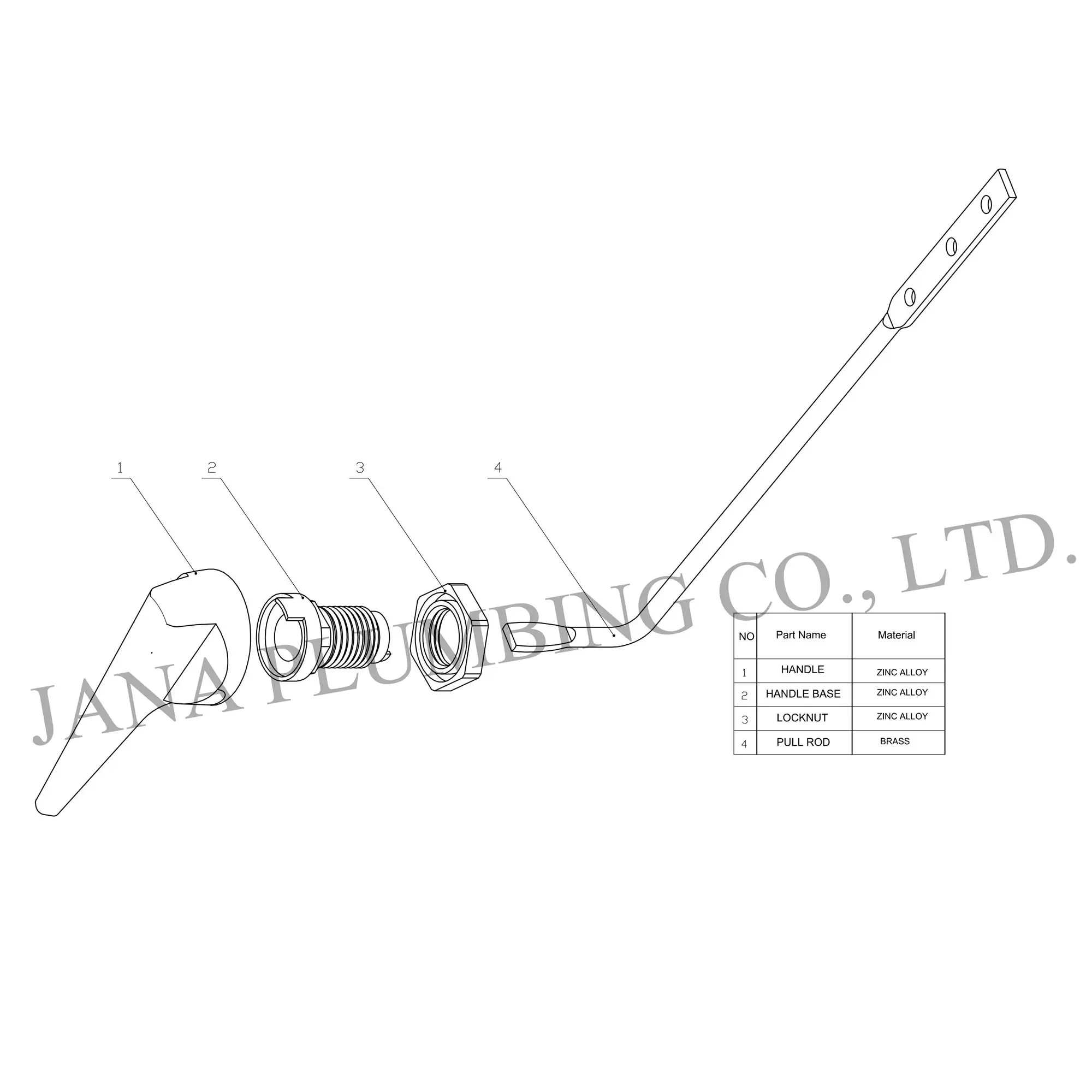 China Side Mount Tank Lever JN-2012 Manufacturer, Manufacturers