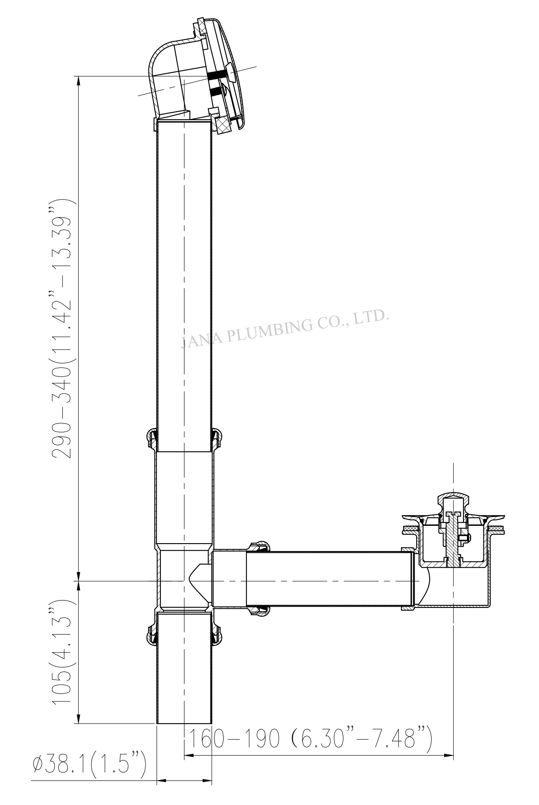JN-6001 Bath Waste Construction Features