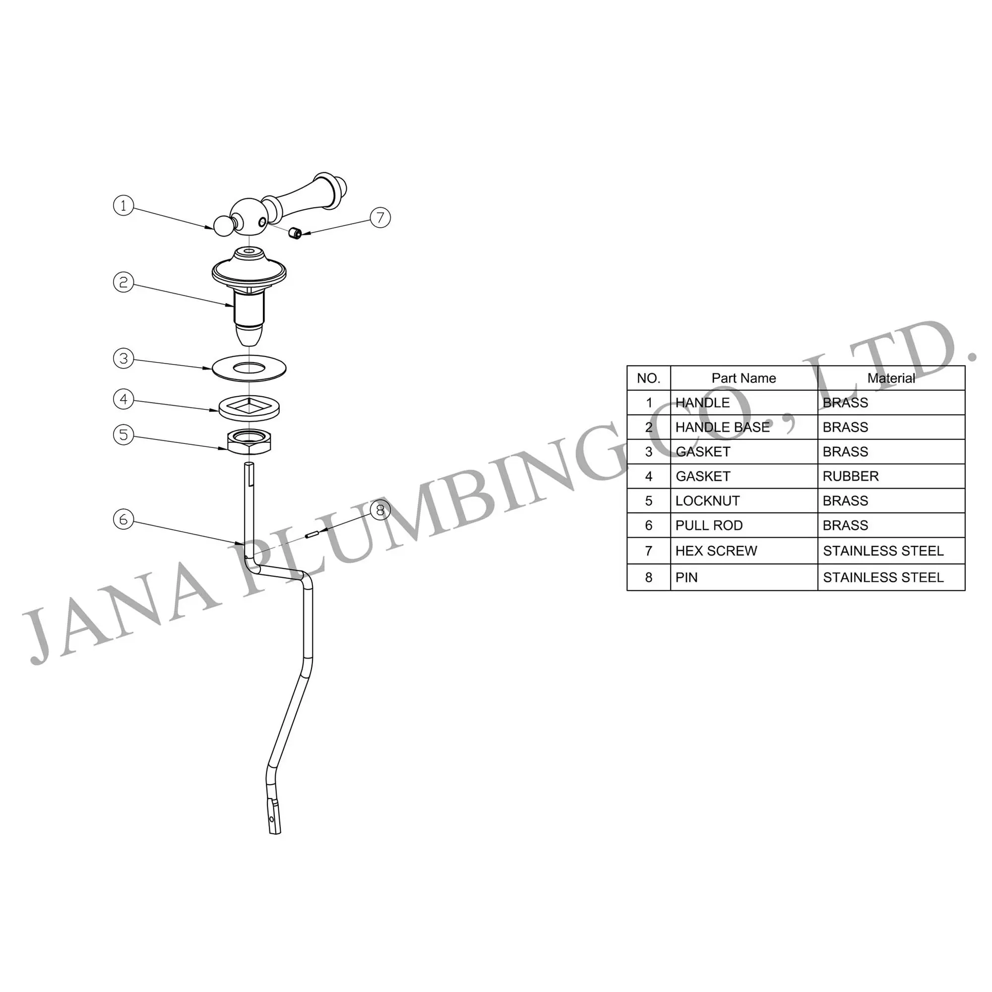 Wholesale Side Mount Tank Lever JN-2004 Suppliers, Factories