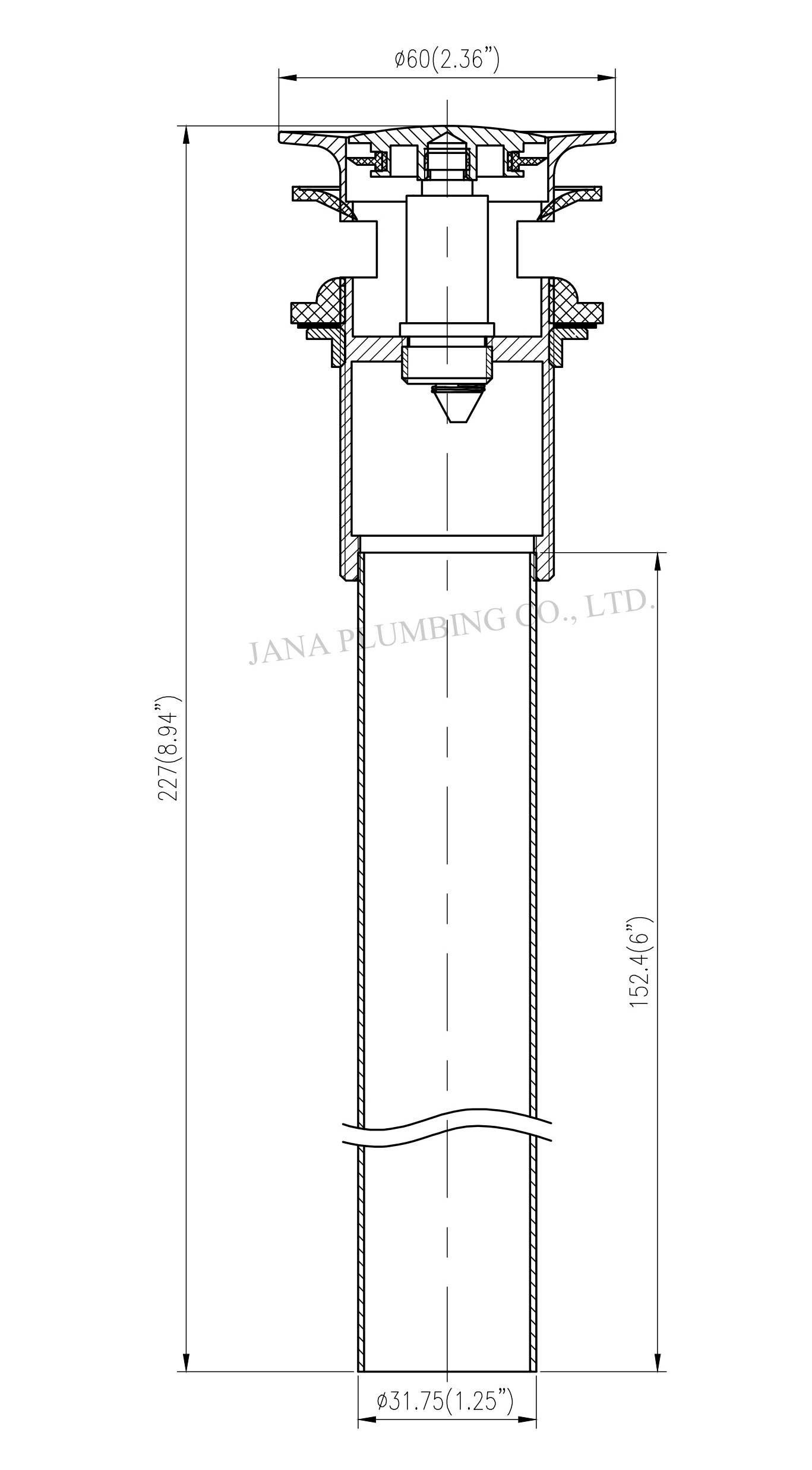 Brass Pop-up Assembly JN-5014-L-BN