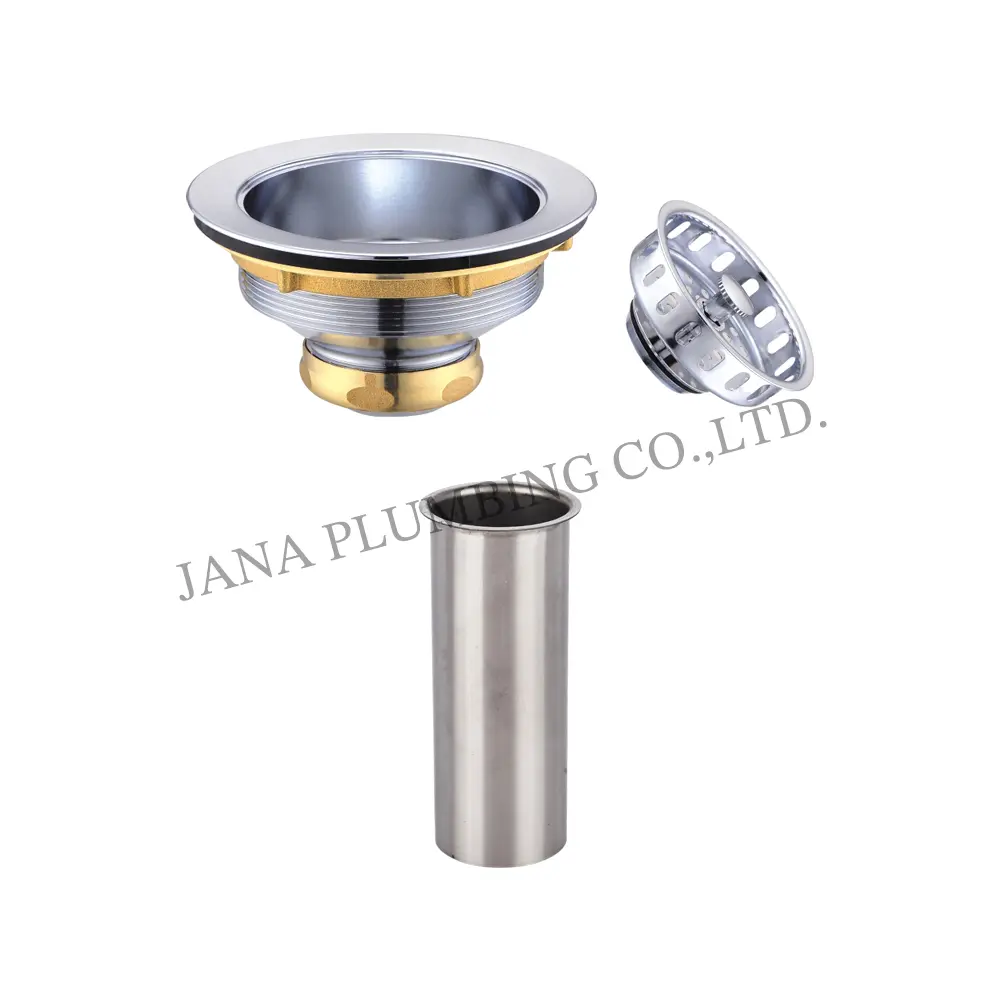 Wholesale Heavy Duty Brass Sink Strainer with tailpiece JN-1001-1-T Manufacturers, Suppliers