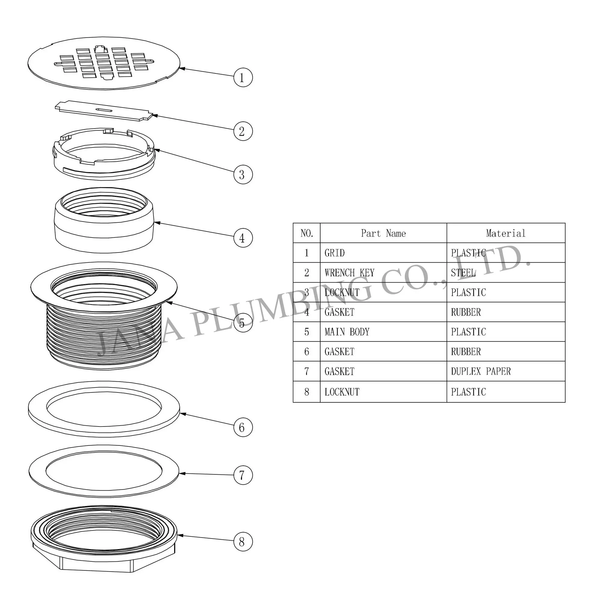 Wholesale Plastic Shower Drain JN-6305 Manufacturer, Manufacturers