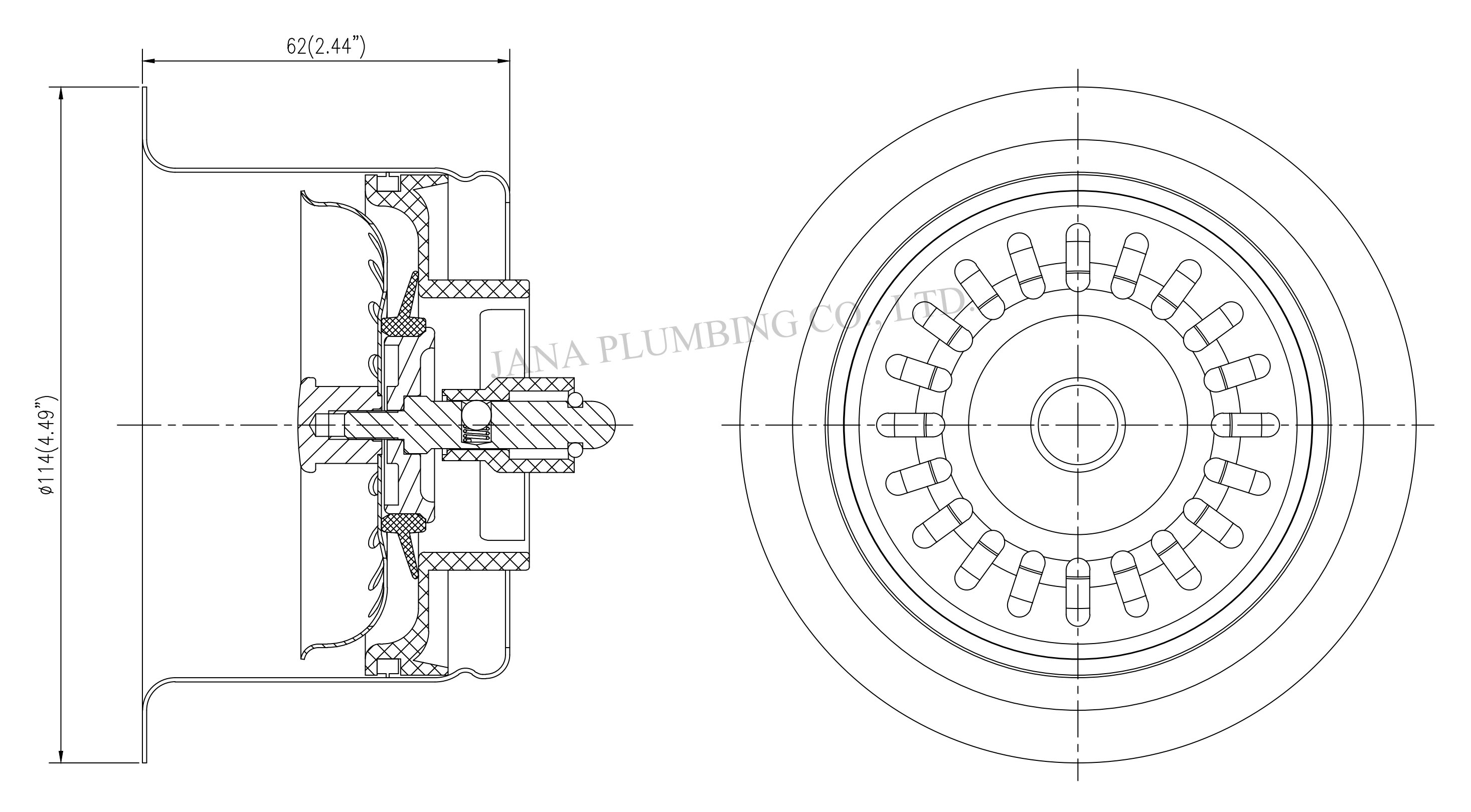JN-1304 Deep Style Disposer Flange and Stopper Set
