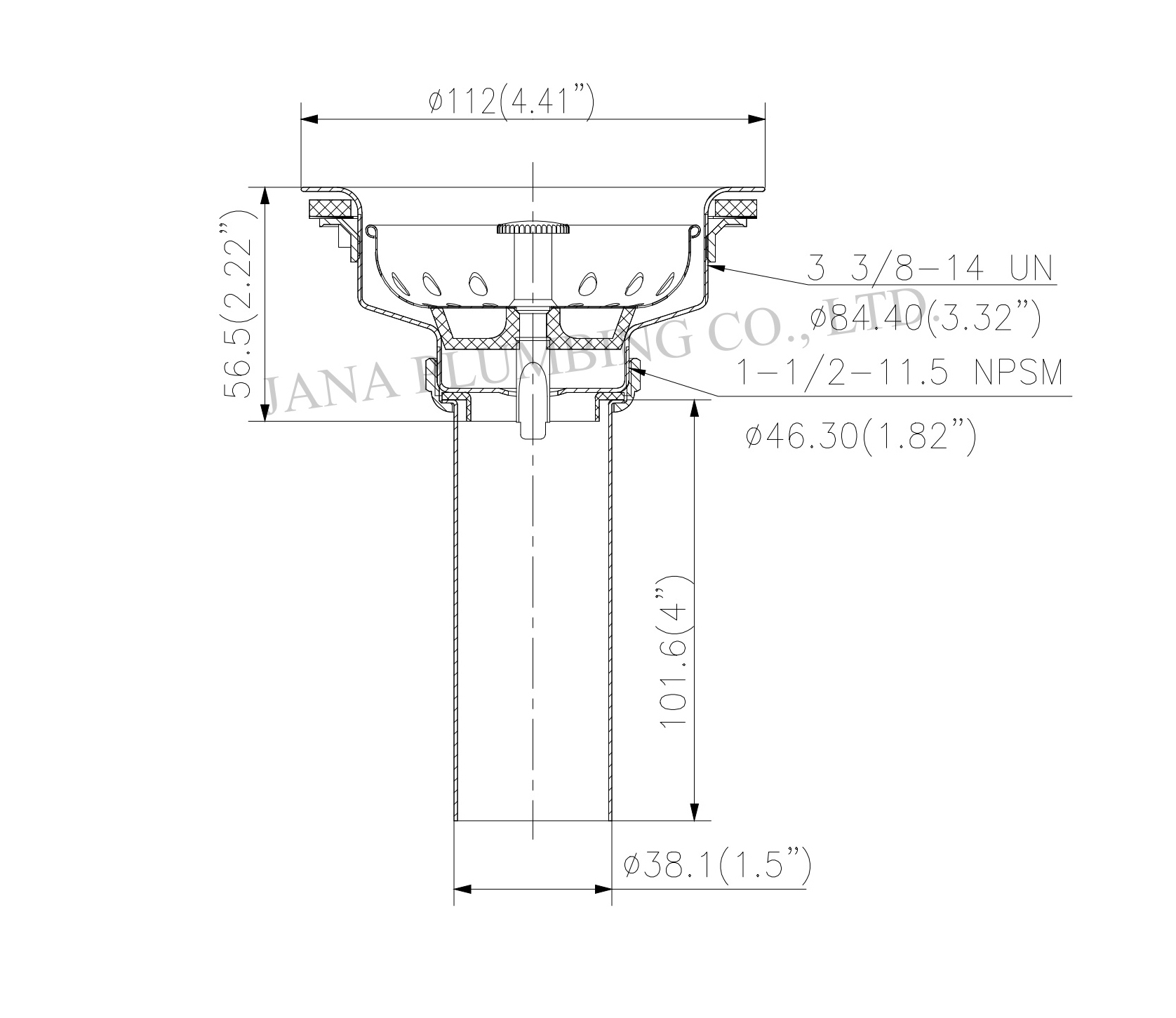 Economy Strainer with tailpiece JN-1007-T