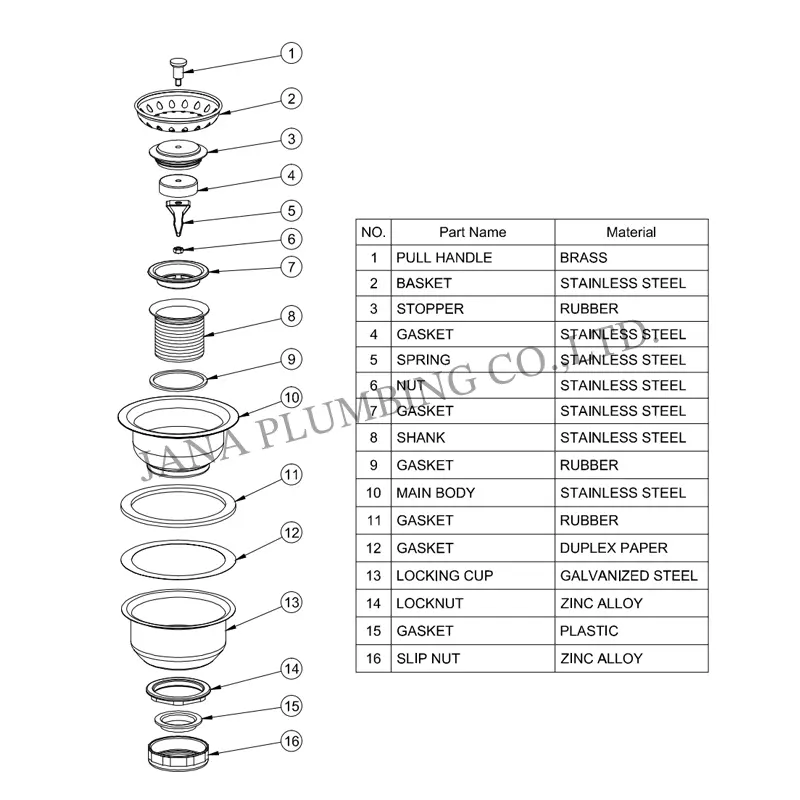 Wholesale Deep Cup Strainer Snap–in Basket JN-1004 Manufacturer, Factory