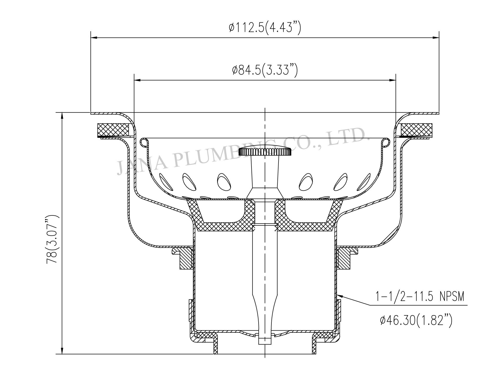 JN-1013 Stainless Steel Basket Strainer
