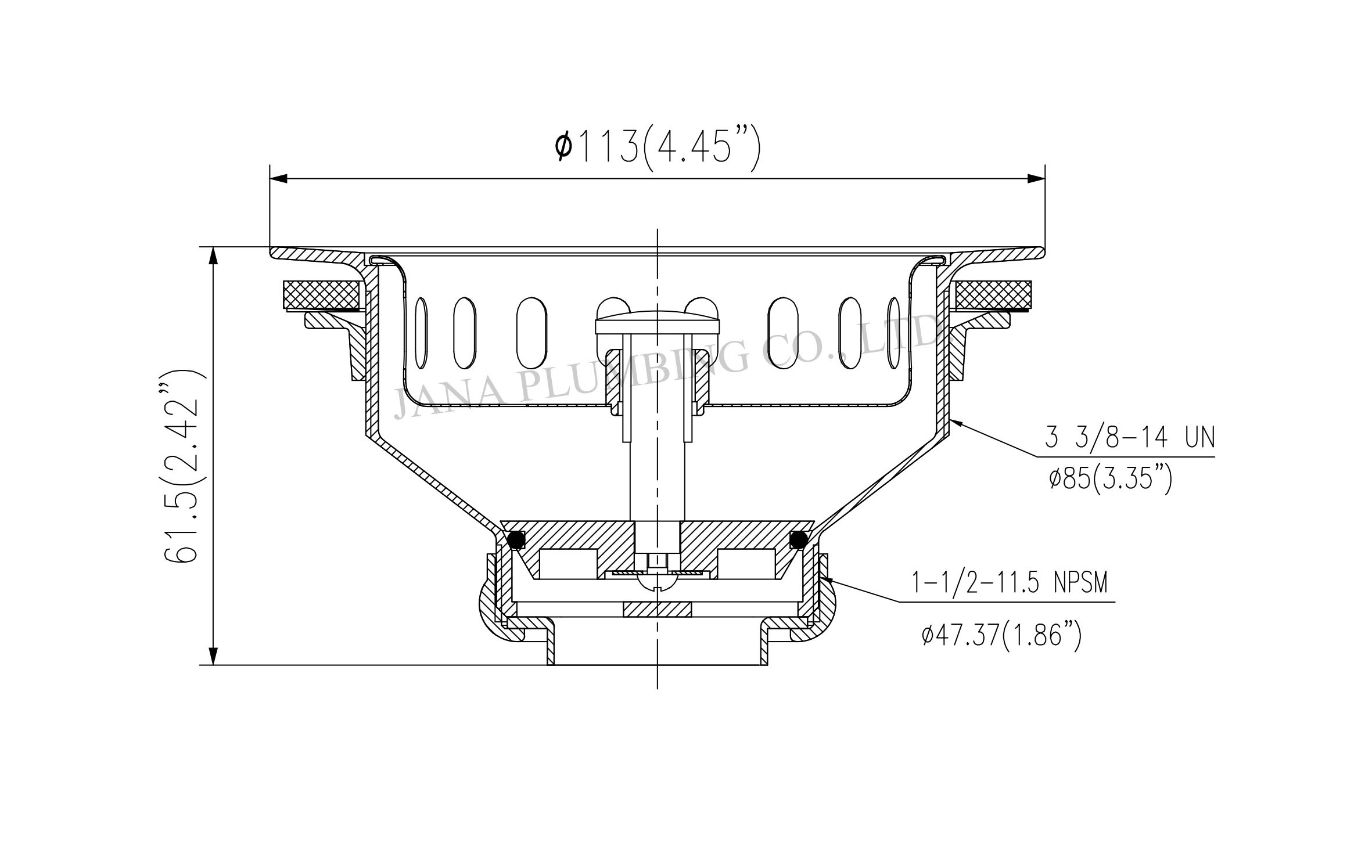 Heavy Duty Brass Sink Strainer JN-1001-1