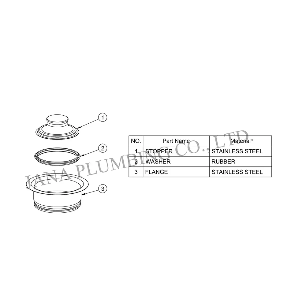 China Disposer Flange & Stopper Set JN-1301-BN Suppliers, Factories