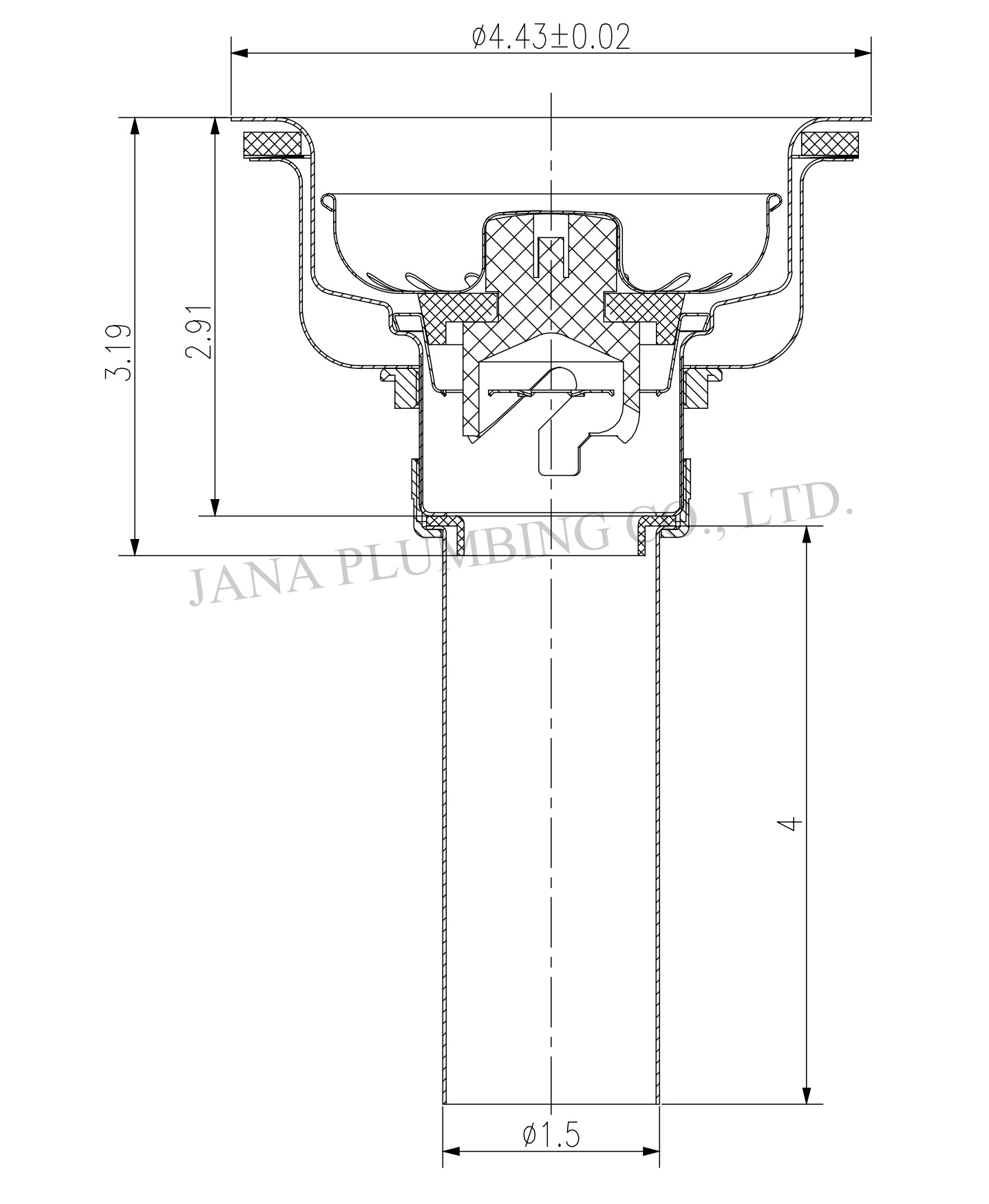 JN-1031-T Twist Locking Sink Strainer