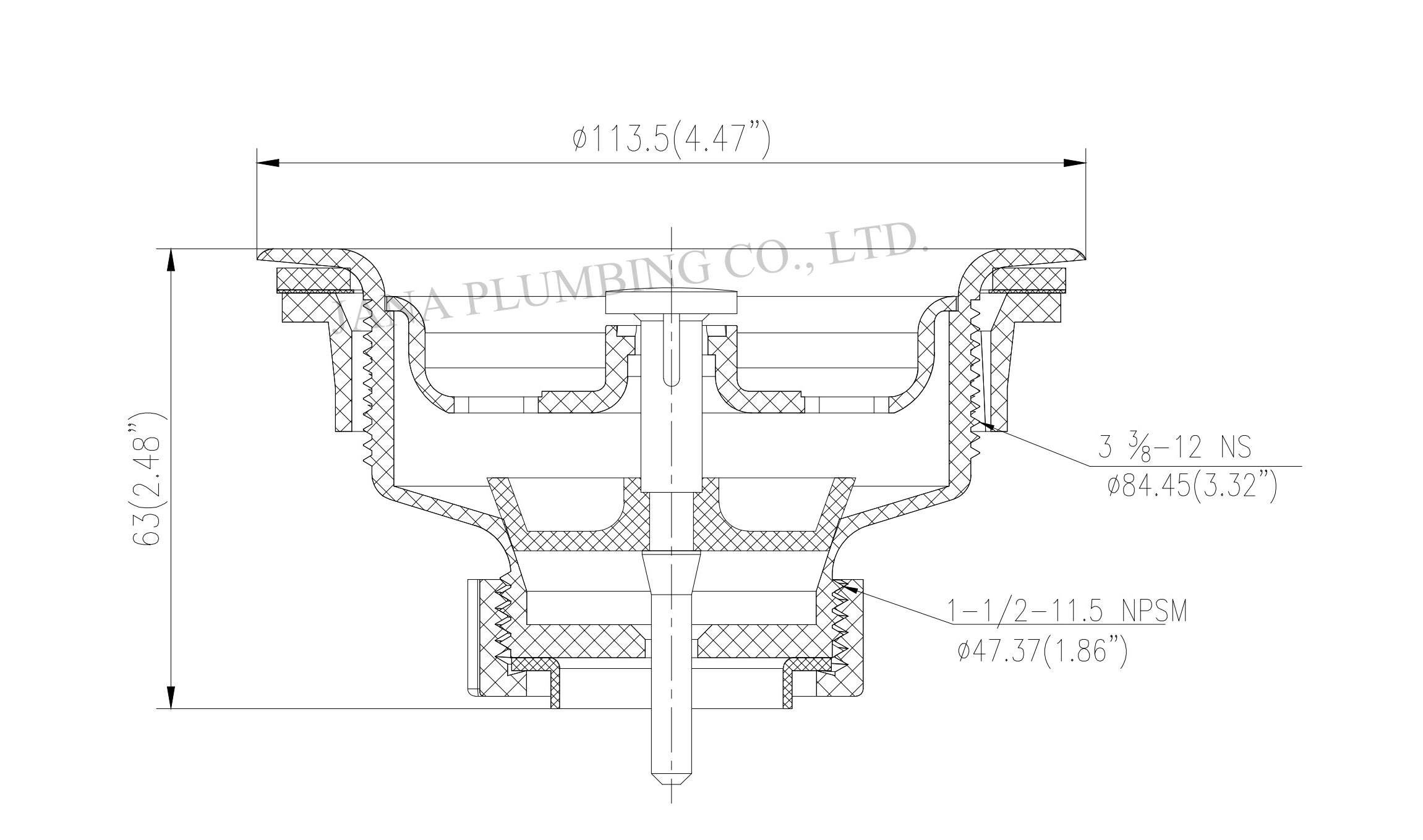JN-1008-2 Economy Sink Basket Strainer Components