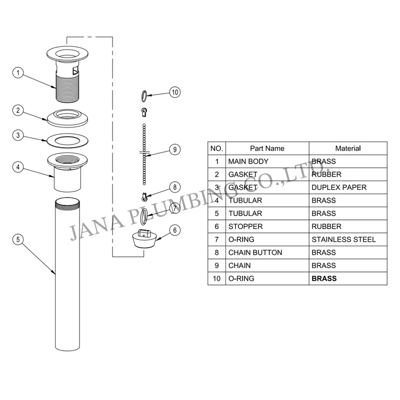 Wholesale Two Piece P.O. Plug Assembly JN-5006 Supplier, Factory