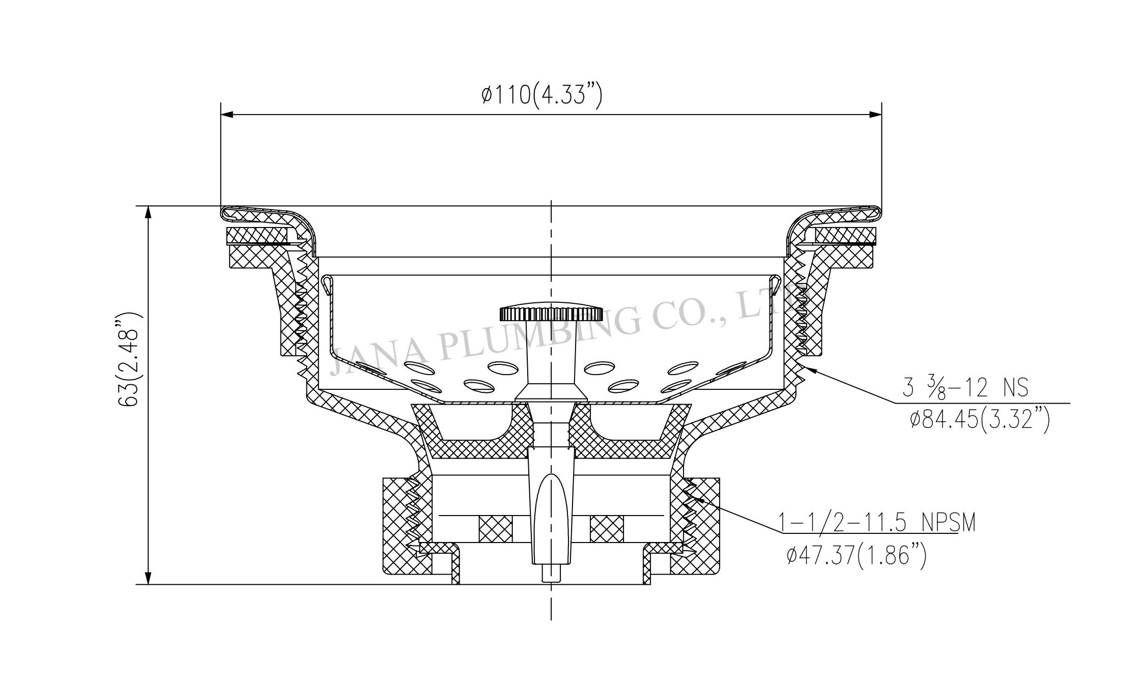 Economy Sink Basket Strainer with Stainless Steel Flange and Basket