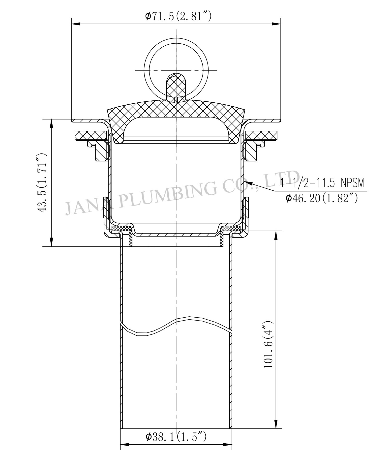JN-1203-T Tray Plug Bar Sink Strainer