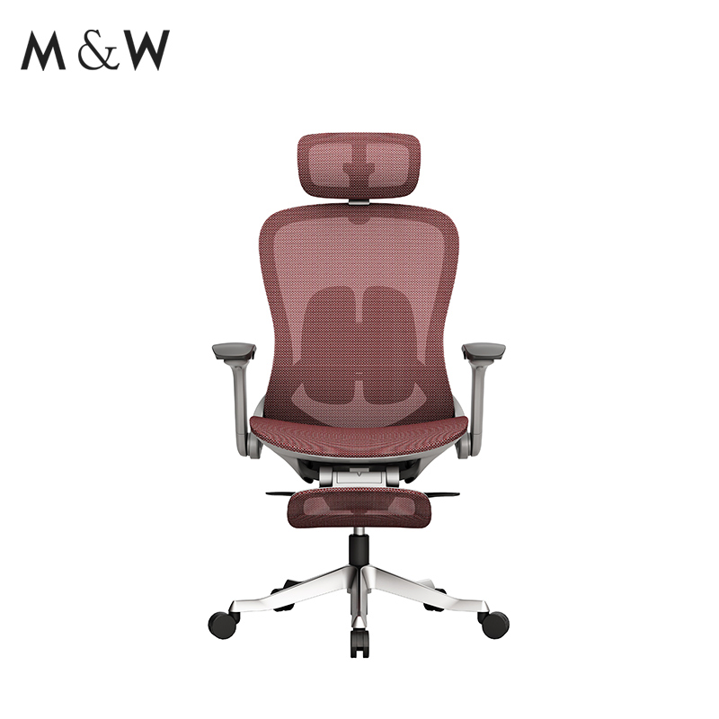Silla de oficina ejecutiva ergonómica ajustable con malla y giro de M&W Factory Furniture