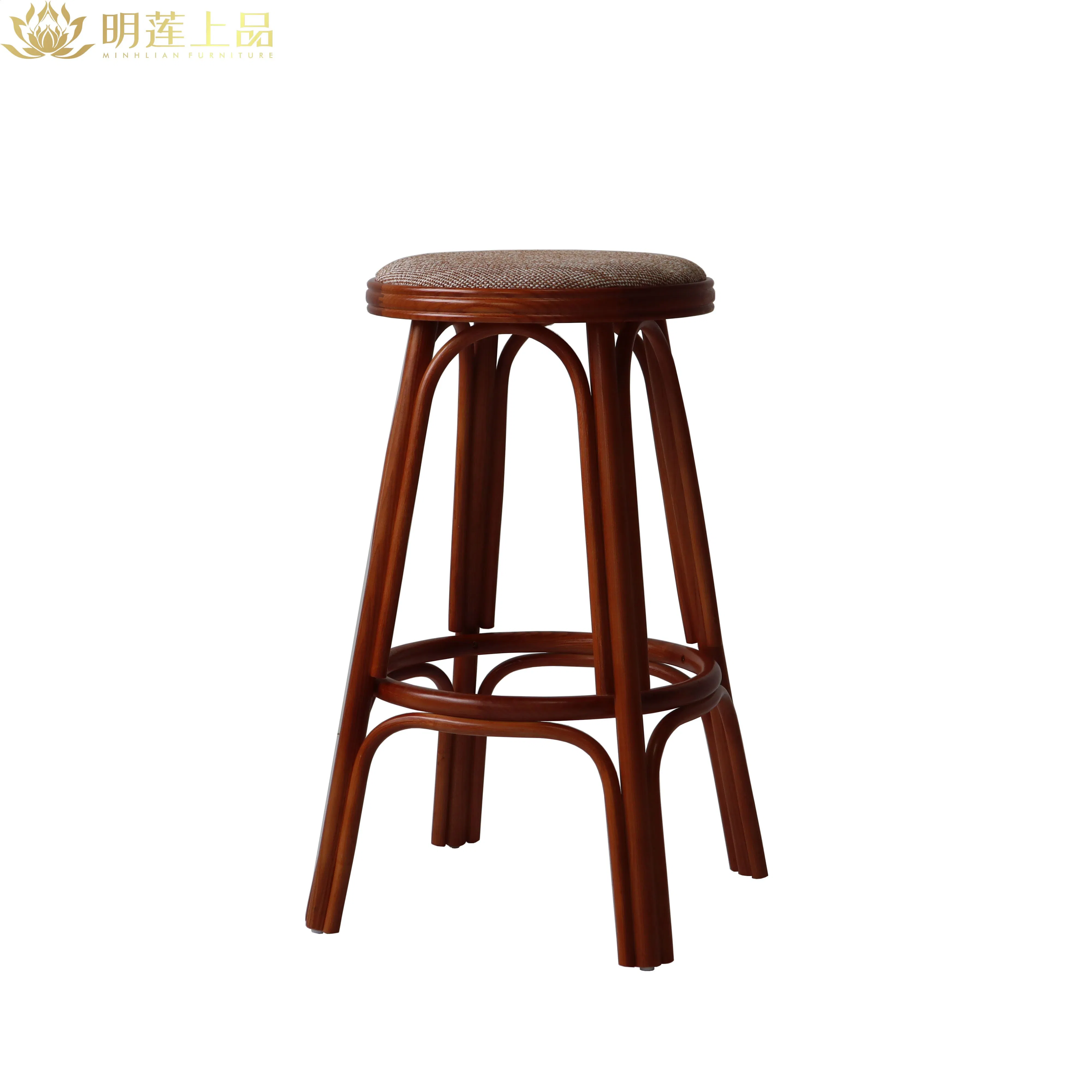 Taburete de bar de madera maciza contemporáneo con estética moderna silla de restaurante