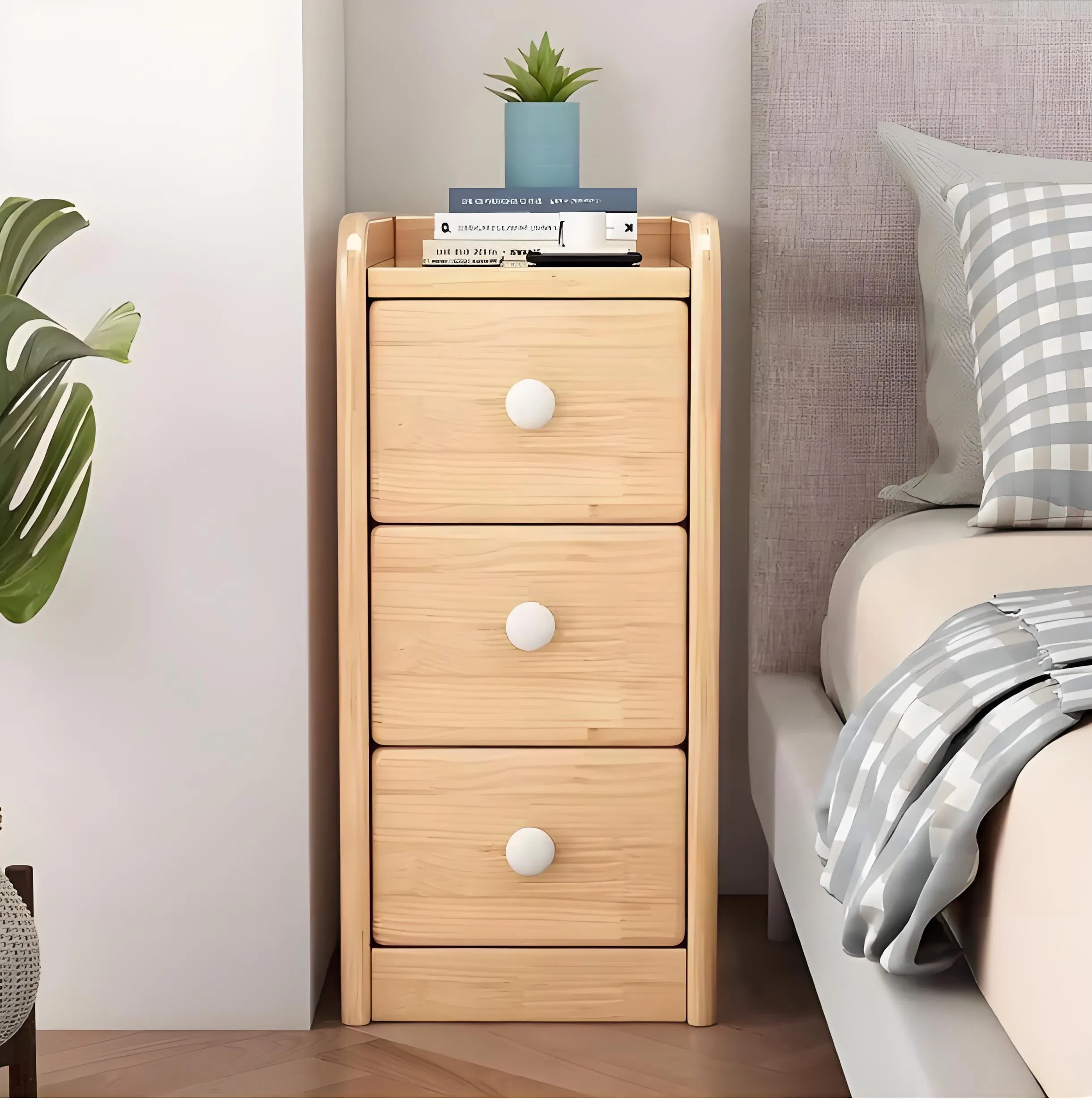 Mesa de noche inteligente con altavoz Bluetooth y función de alarma