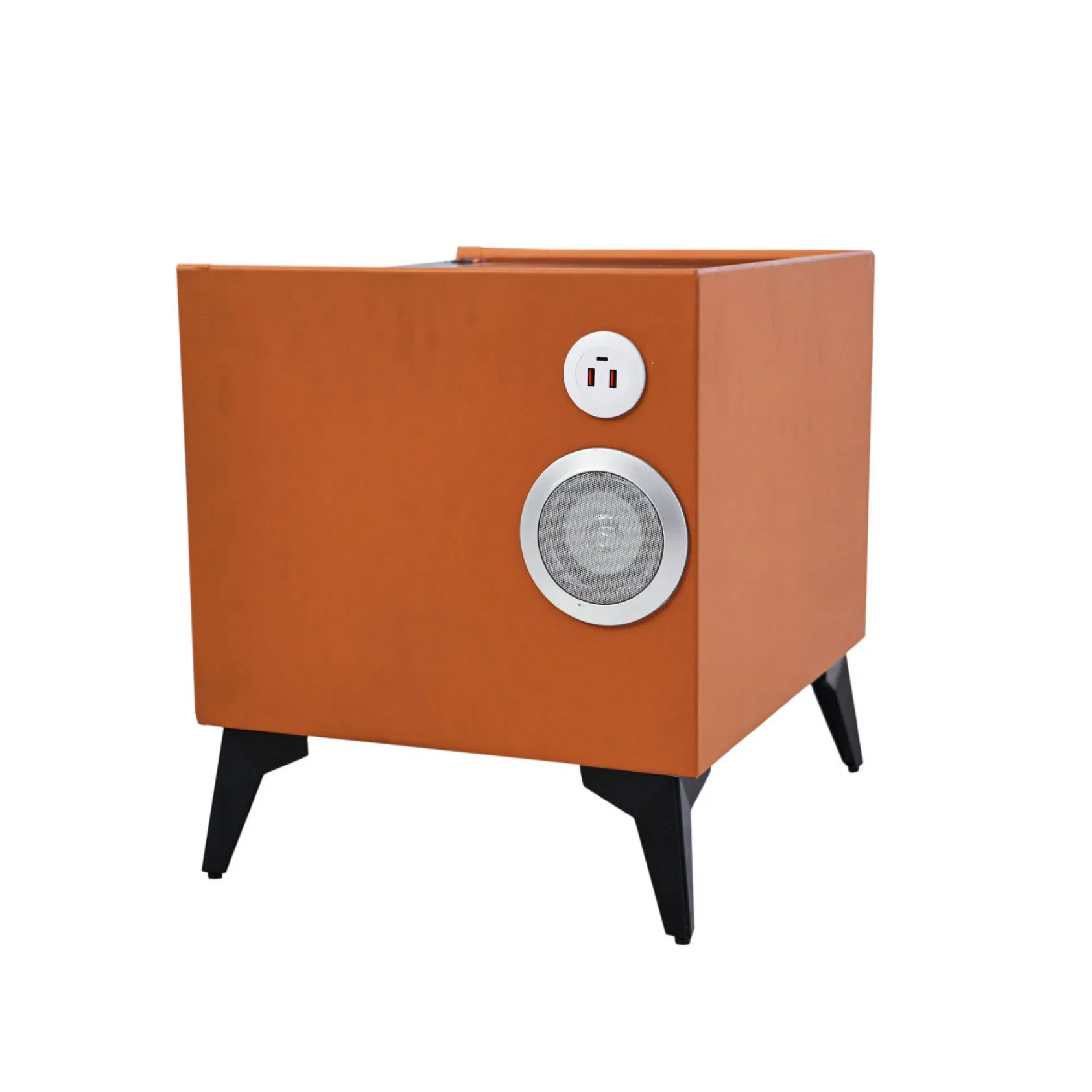 Mesa de noche con cajón deslizante compacto para espacios pequeños que requieren almacenamiento adicional