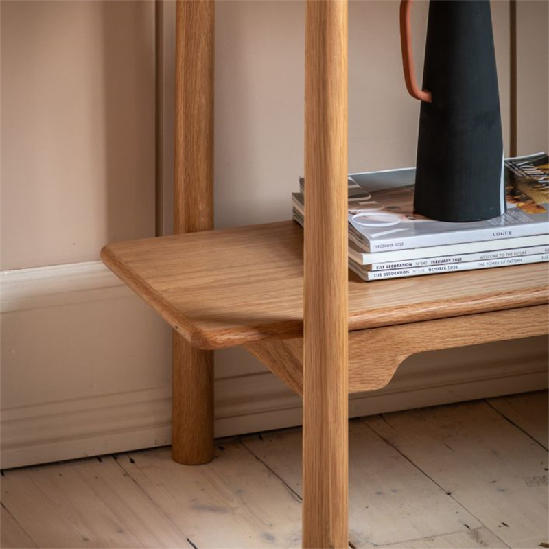 4-Tiers Estante de exhibición de madera de roble natural, soporte para plantas en la pared, estantería de esquina organizadora para sala de estar, oficina en casa, cocina