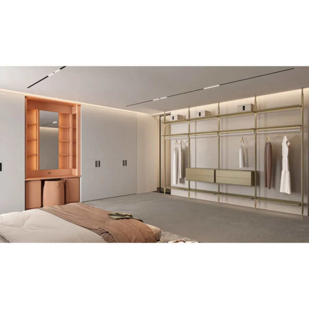 Armario de madera de estilo lujo a prueba de polvo para apartamentos y hoteles