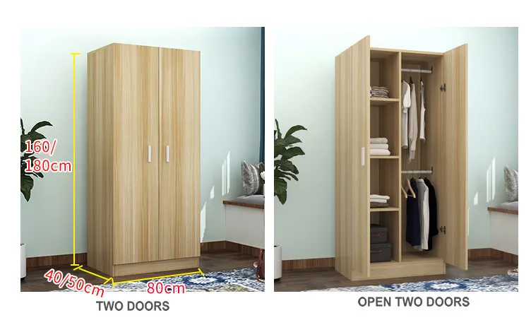 Armario de madera a precio económico con dos, tres o cuatro puertas para muebles de hogar