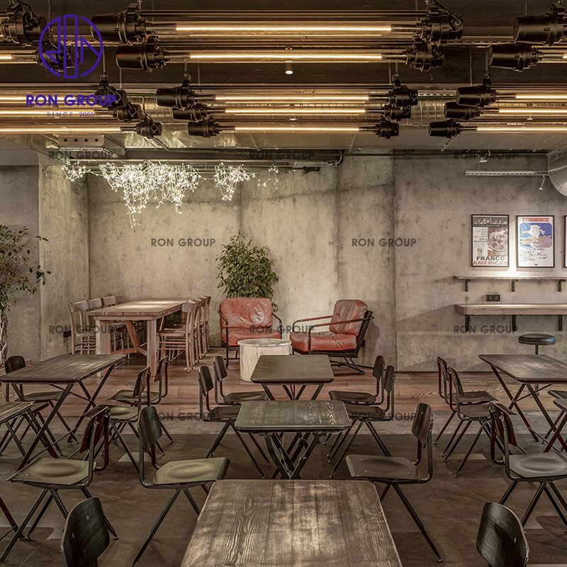 Mesa cuadrada de bistró moderno para club nocturno, muebles de restaurante, taburetes altos de bar