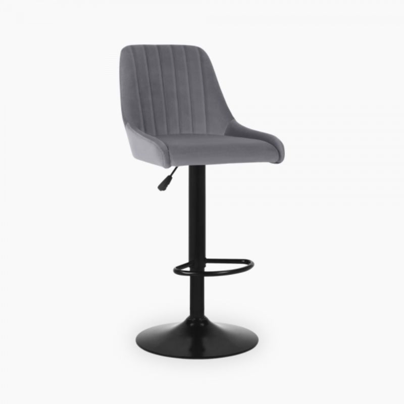 Taburete de bar de lujo para cocina con altura ajustable, tapizado en terciopelo y con reposabrazos
