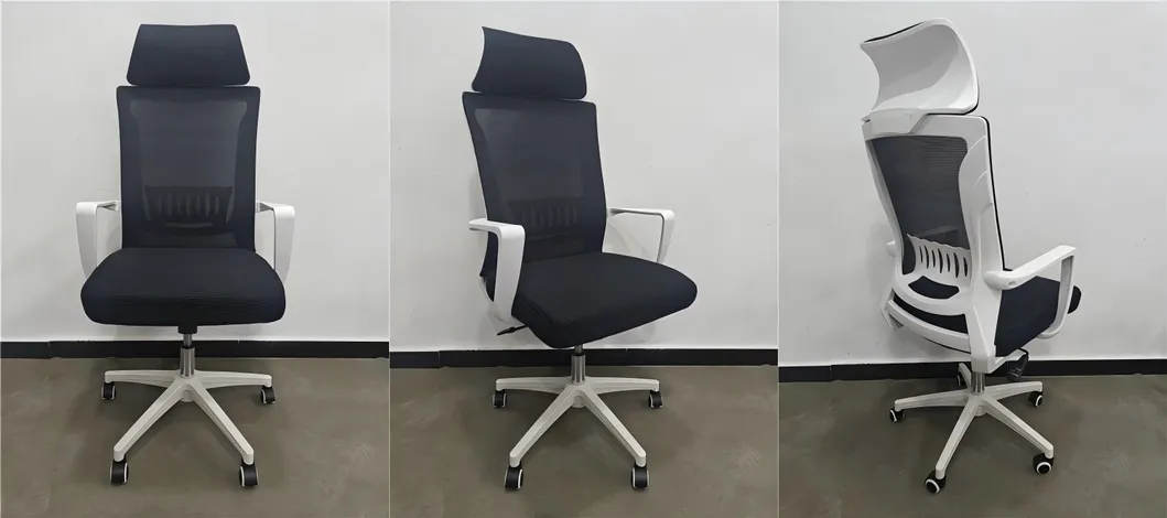 2026 Silla de oficina ergonómica de malla alta y cómoda con reposacabezas