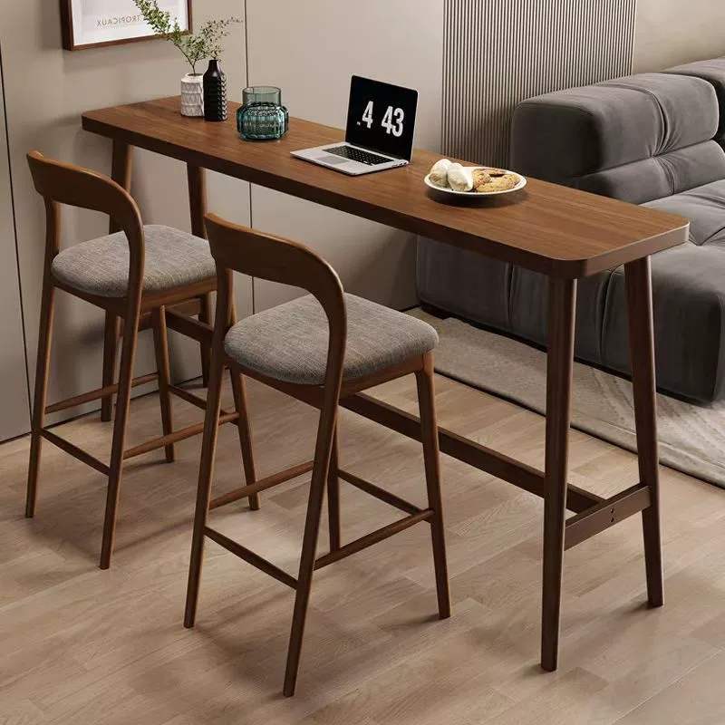 Silla de bar con marco de patas de madera nórdica al por mayor y asiento de cuero PU para cocina, hogar y café