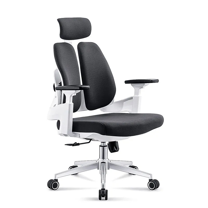 Silla ergonómica de oficina en casa con respaldo doble adaptable de muebles modernos
