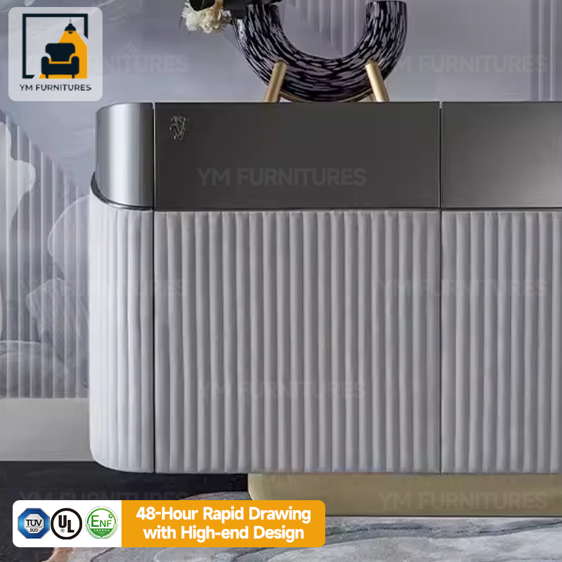 Mueble de sala de estar consola de medios centro gabinete de madera soporte de televisión de mármol