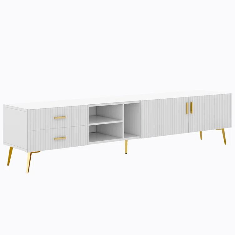 Soporte de TV de estilo moderno con fácil ensamblaje elegante consola de medios