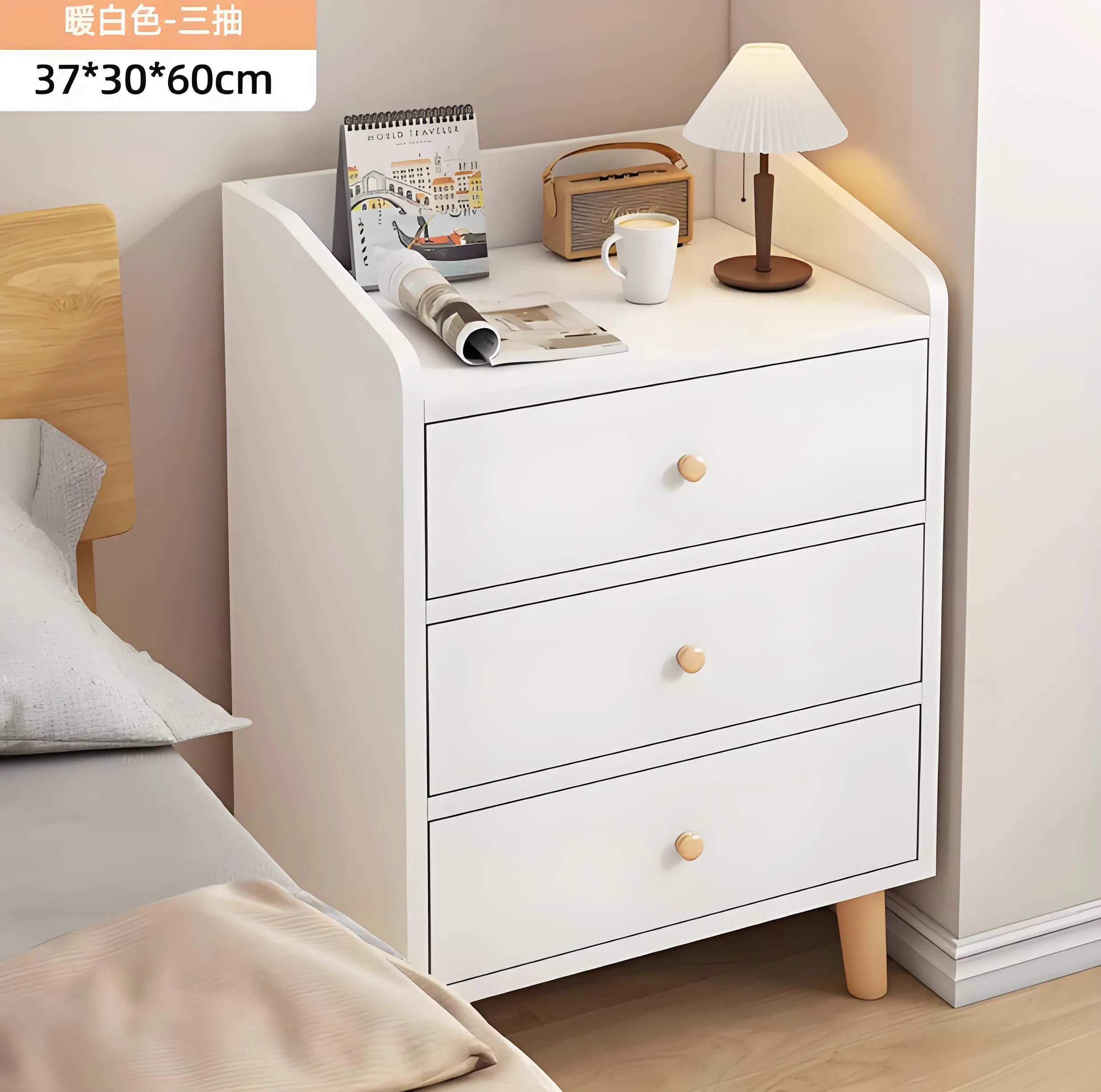 Mesa de noche inteligente con altavoz Bluetooth y función de alarma