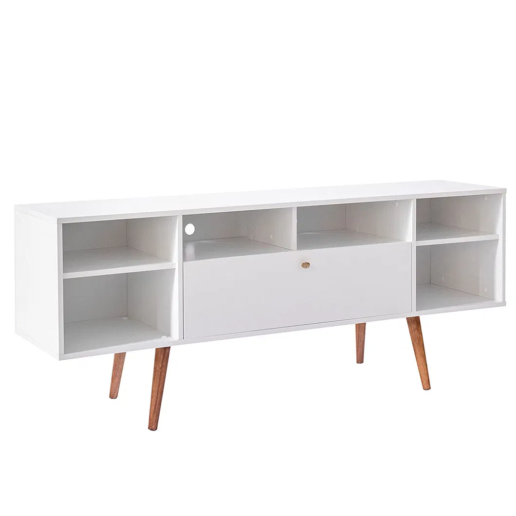 Soporte de televisión, moderno industrial, centro de entretenimiento para sala de estar, estantes de almacenamiento y armarios, mesa de madera