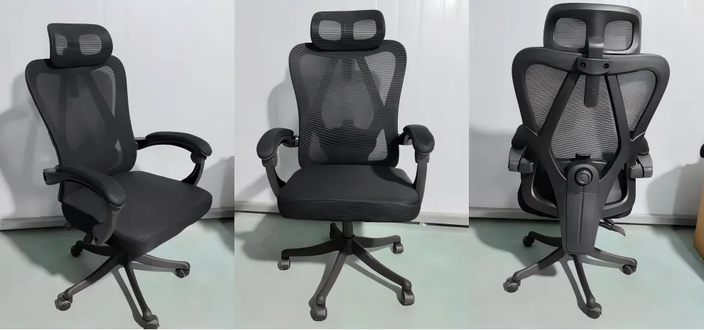 2026 Silla de oficina ergonómica de malla alta y cómoda con reposacabezas