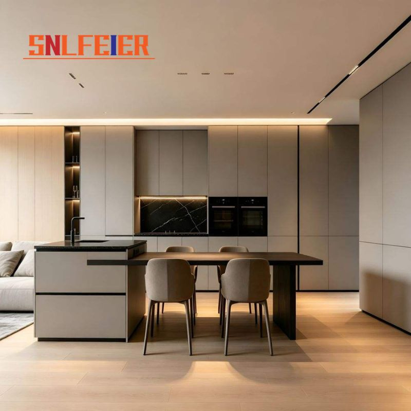 Muebles de lujo modernos de nogal y roble para la sala de estar, almacenamiento, buffet, credenza, armario, mueble de cocina
