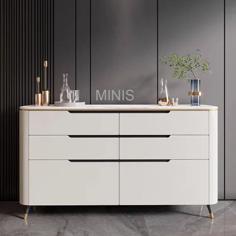 (MN-SB2) Hermoso Pasillo de Hotel Sala de Estar Mueble Buffet Beige Mármol Aparador